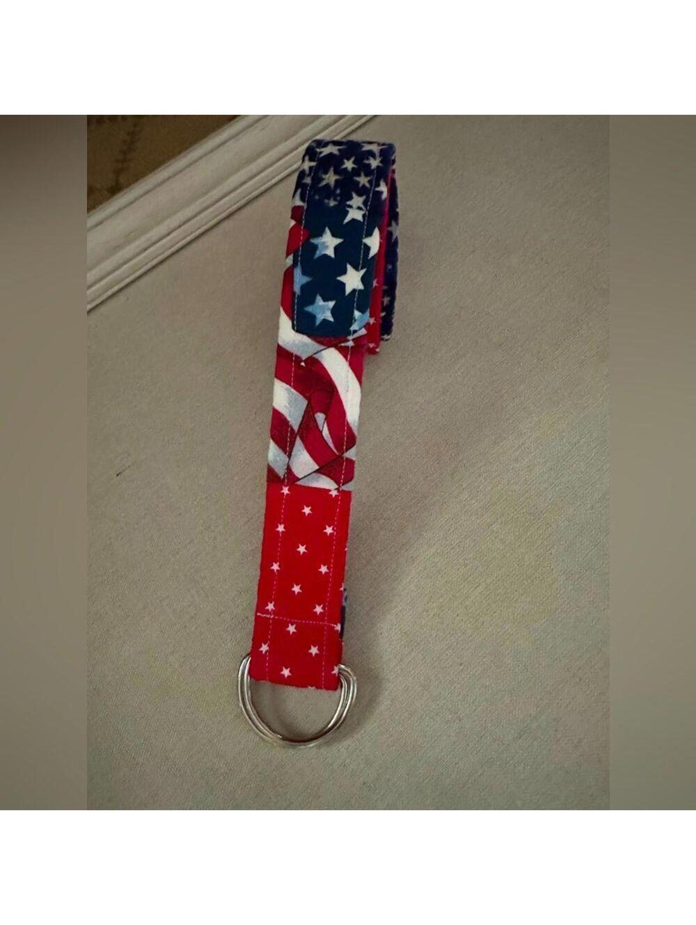 American flag cotton 2 ring belt